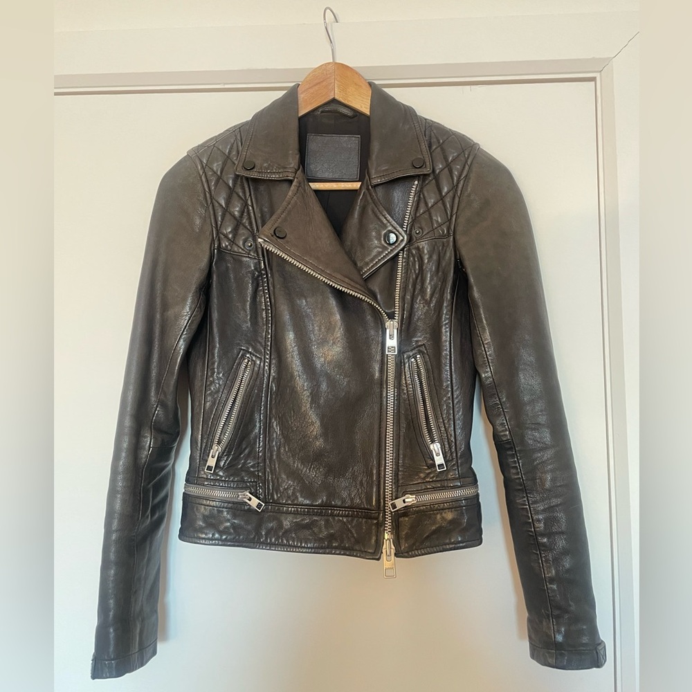All Saints Cargo Leather Jacket